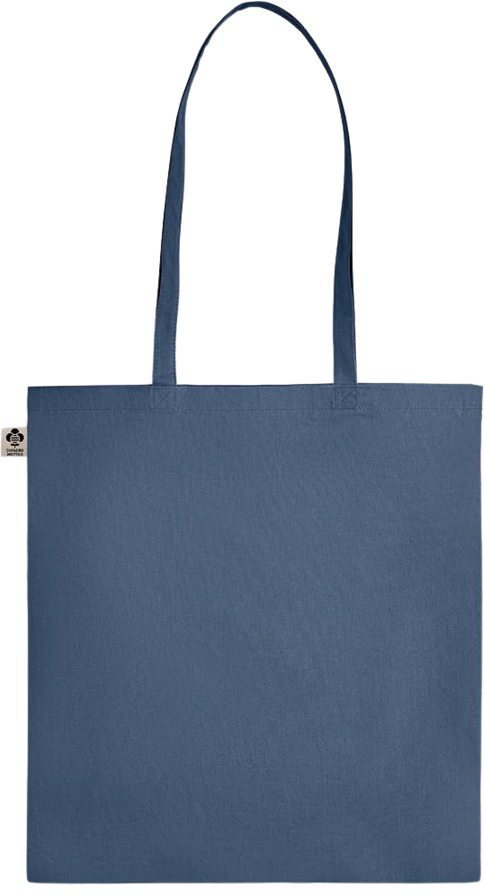 L'amour Gagne Toujours Design - Essential colored organic cotton tote bag_BLUE_back