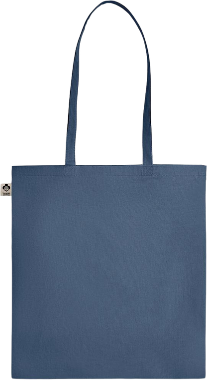 L'amour Gagne Toujours Design - Essential colored organic cotton tote bag_BLUE_back