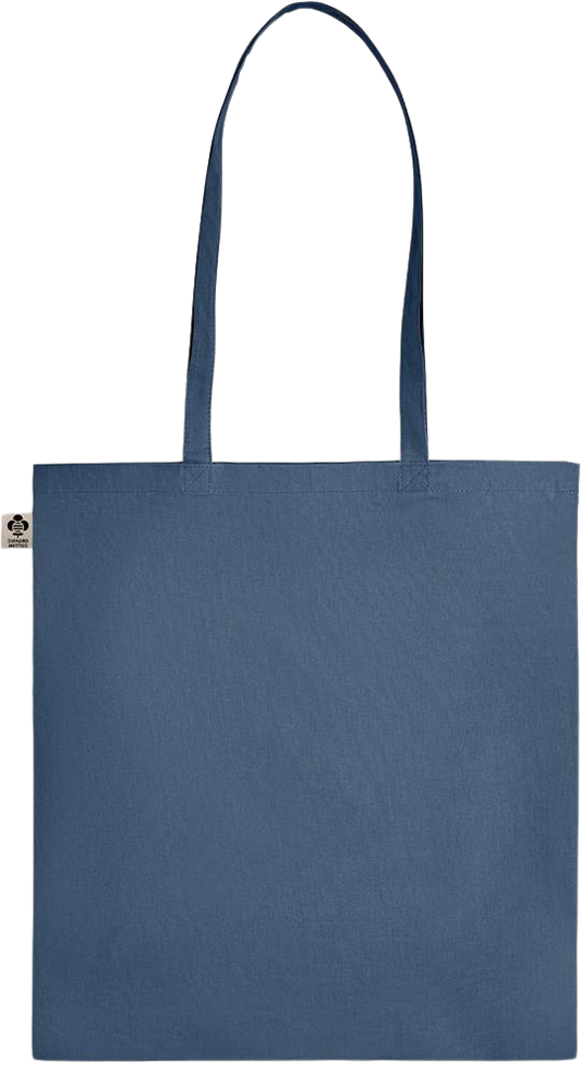 L'amour Gagne Toujours Design - Essential colored organic cotton tote bag_BLUE_back