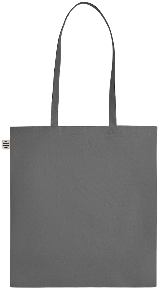 L'amour Gagne Toujours Design - Essential colored organic cotton tote bag_STONE GREY_back