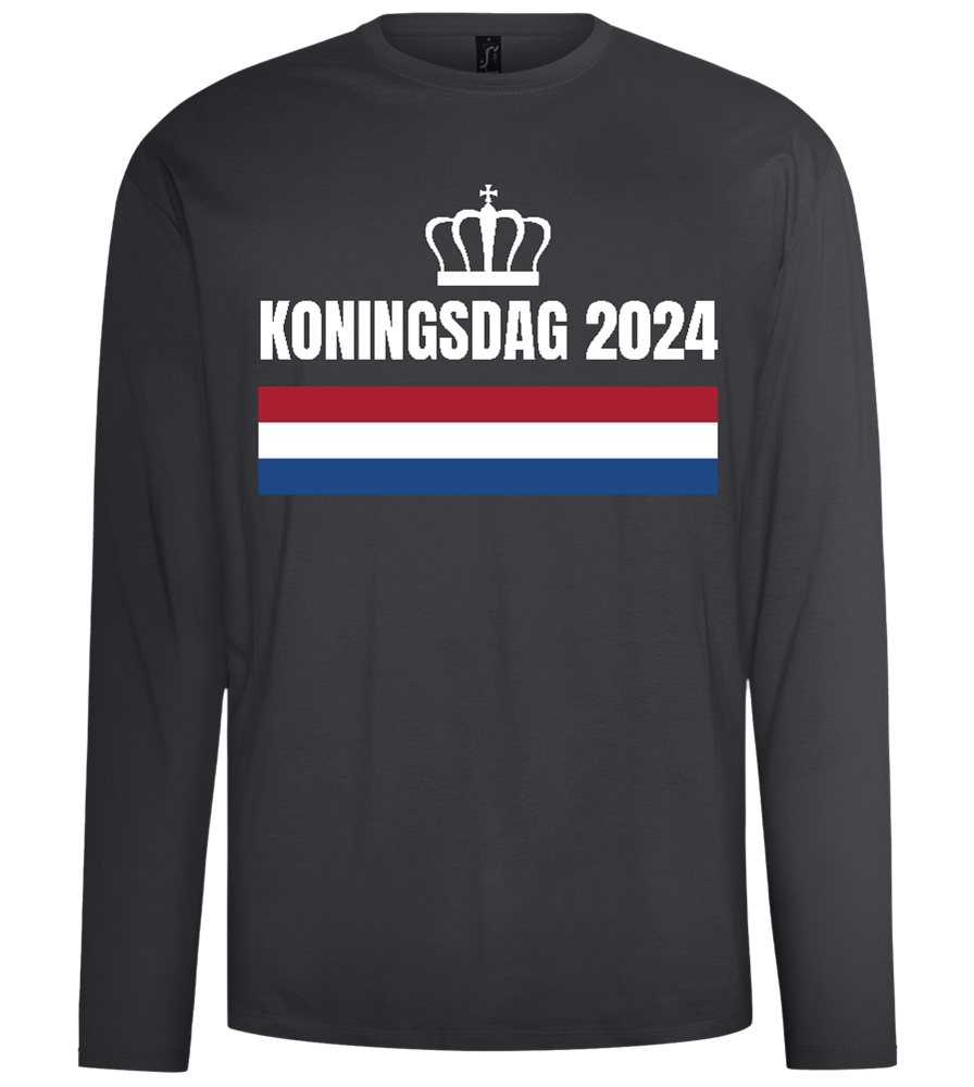 Kingsday Flag Design - Comfort men's long sleeve t-shirt_DARK GRAY_front