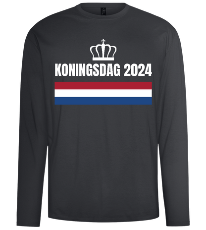 Kingsday Flag Design - Comfort men's long sleeve t-shirt_DARK GRAY_front