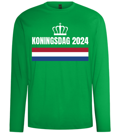 Kingsday Flag Design - Comfort men's long sleeve t-shirt_MEADOW GREEN_front