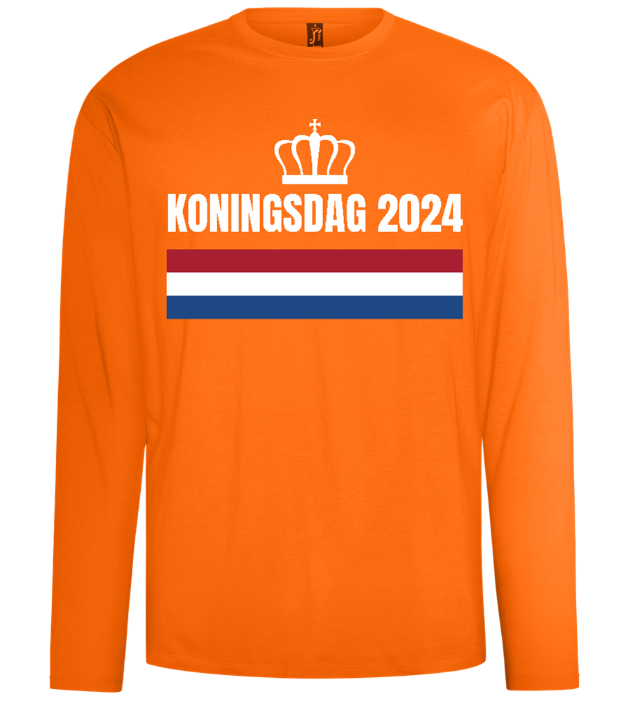 Kingsday Flag Design - Comfort men's long sleeve t-shirt_ORANGE_front