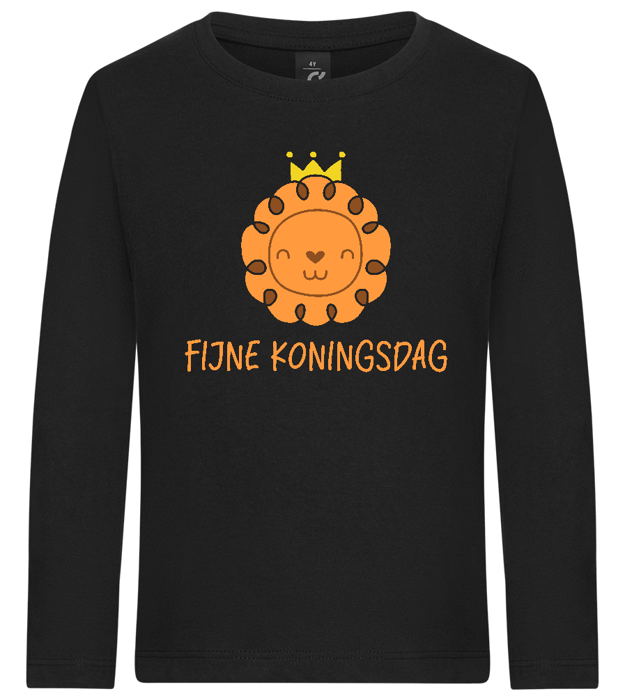 Fijne Koningsdag Design - Premium kids long sleeve t-shirt_DEEP BLACK_front