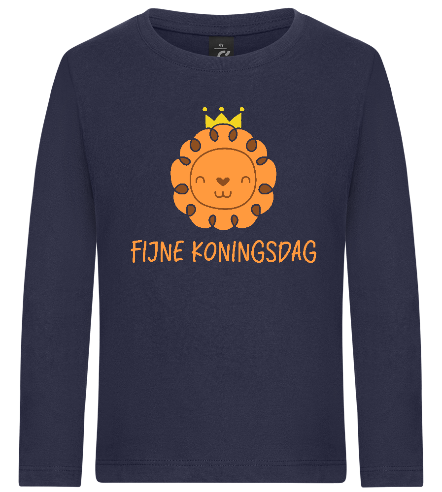 Fijne Koningsdag Design - Premium kids long sleeve t-shirt_FRENCH NAVY_front