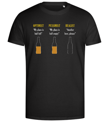 Optimist Pessimist Realist Design - Premium men's close fitting t-shirt_DEEP BLACK_front