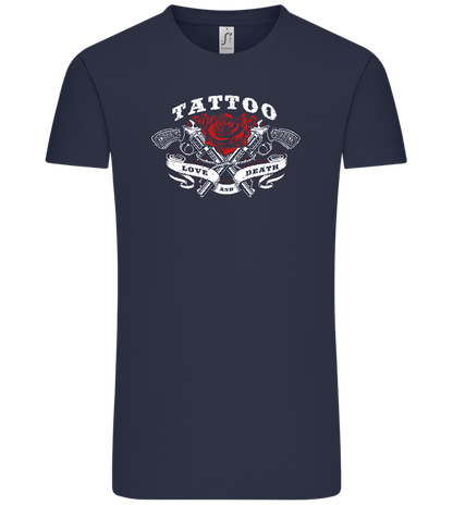 Tattoo Love Death Design - Comfort Unisex T-Shirt_FRENCH NAVY_front