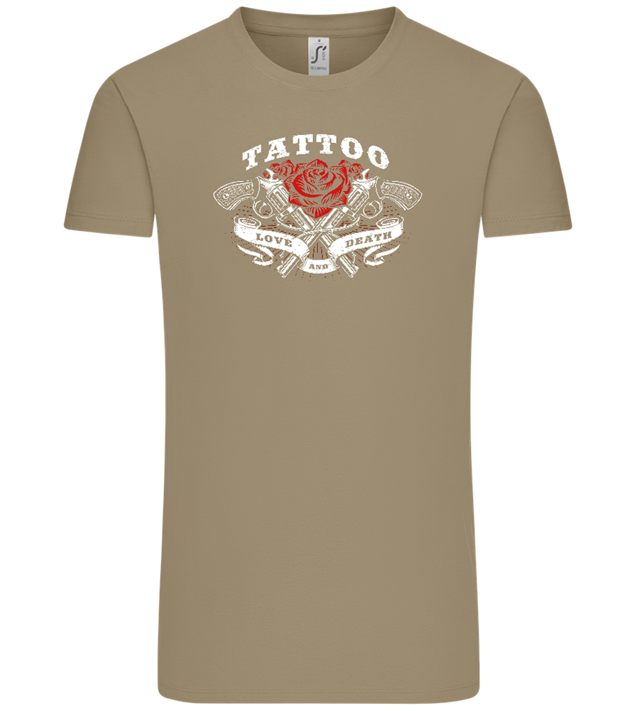 Tattoo Love Death Design - Comfort Unisex T-Shirt_KHAKI_front