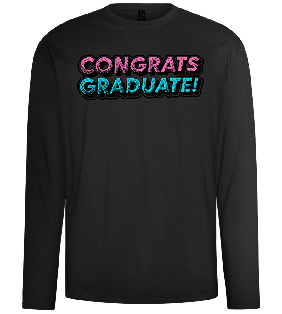 Congrats Graduate Design - Comfort men's long sleeve t-shirt_DEEP BLACK_front