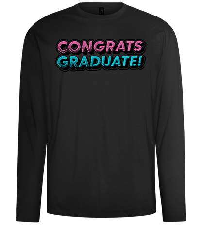 Congrats Graduate Design - Comfort men's long sleeve t-shirt_DEEP BLACK_front