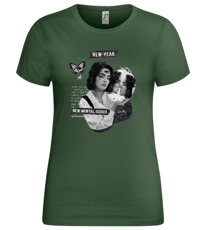 New Mental Issues Design - Premium women's t-shirt_GREEN BOTTLE_front