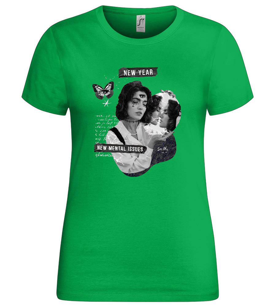 New Mental Issues Design - Premium women's t-shirt_MEADOW GREEN_front