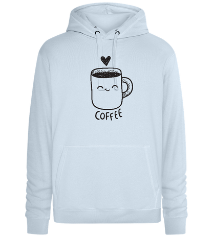 Smiling Coffee Design - Premium unisex hoodie_CREAMY BLUE_front