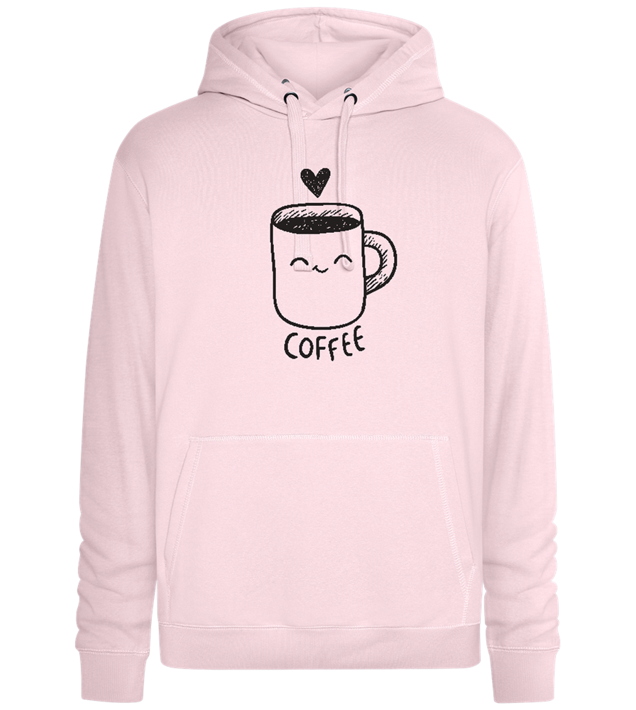 Smiling Coffee Design - Premium unisex hoodie_LIGHT PEACH ROSE_front