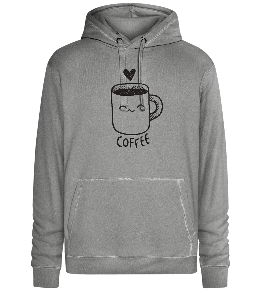 Smiling Coffee Design - Premium unisex hoodie_ORION GREY II_front