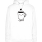 Smiling Coffee Design - Premium unisex hoodie_WHITE_front