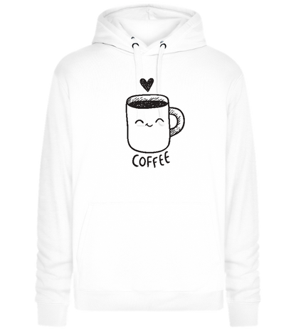 Smiling Coffee Design - Premium unisex hoodie_WHITE_front