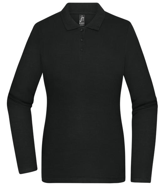 Premium Women´s long sleeve polo shirt_BLACK_front