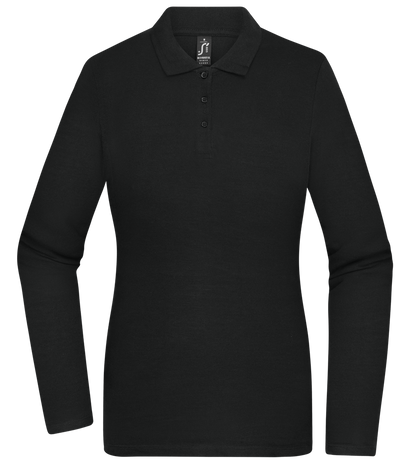 Premium Women´s long sleeve polo shirt_BLACK_front