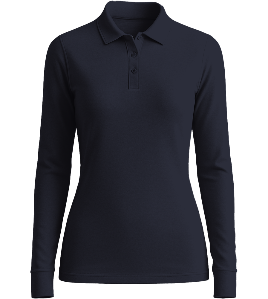 Premium Women´s long sleeve polo shirt_FRENCH NAVY_front