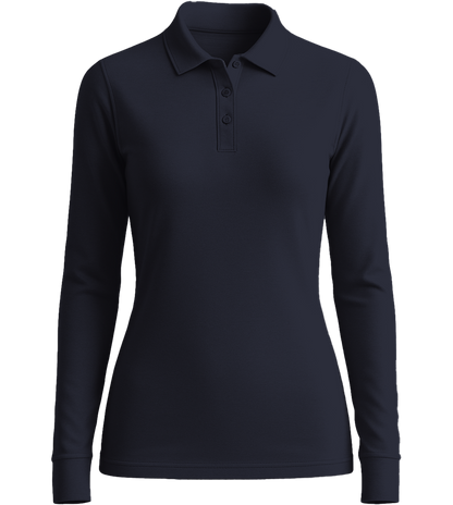 Premium Women´s long sleeve polo shirt_FRENCH NAVY_front