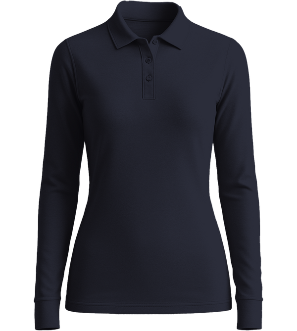 Premium Women´s long sleeve polo shirt_FRENCH NAVY_front
