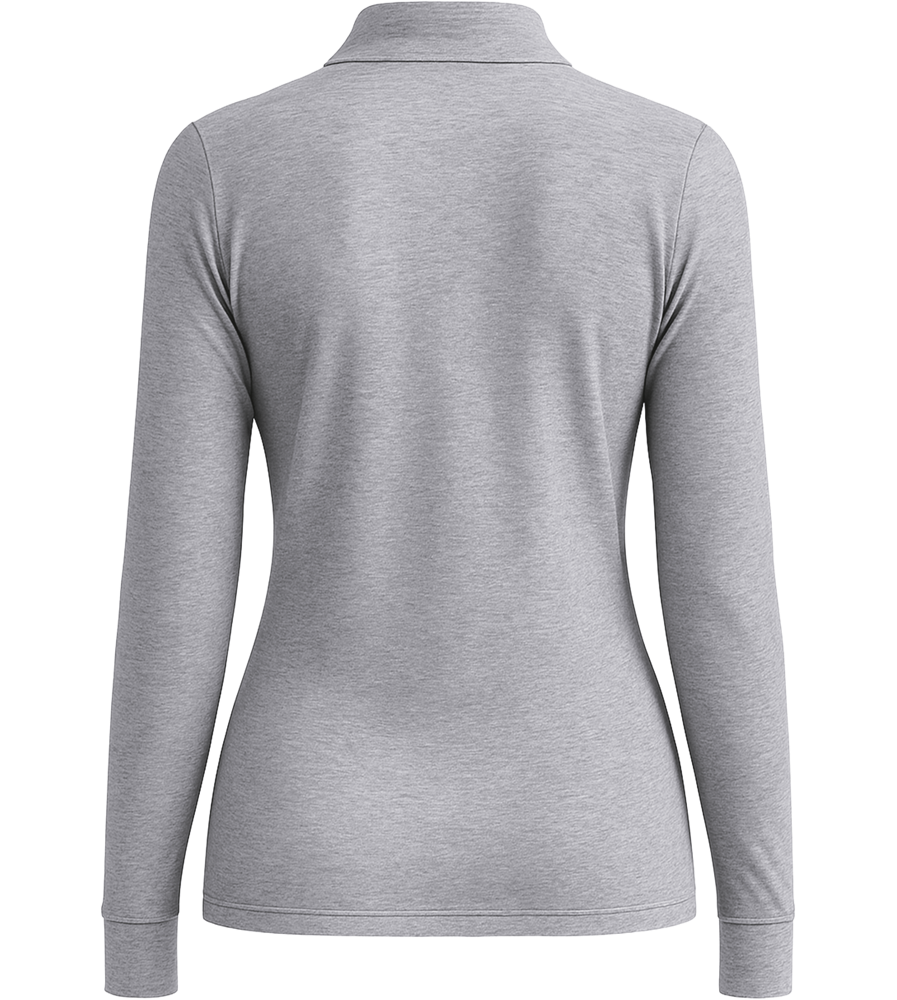 Premium Women´s long sleeve polo shirt_ORION GREY II_back