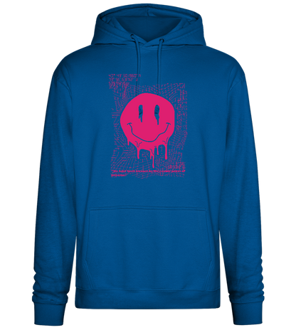 Glitched Pink Smiley Design - Premium Essential Unisex Hoodie_ROYAL_front