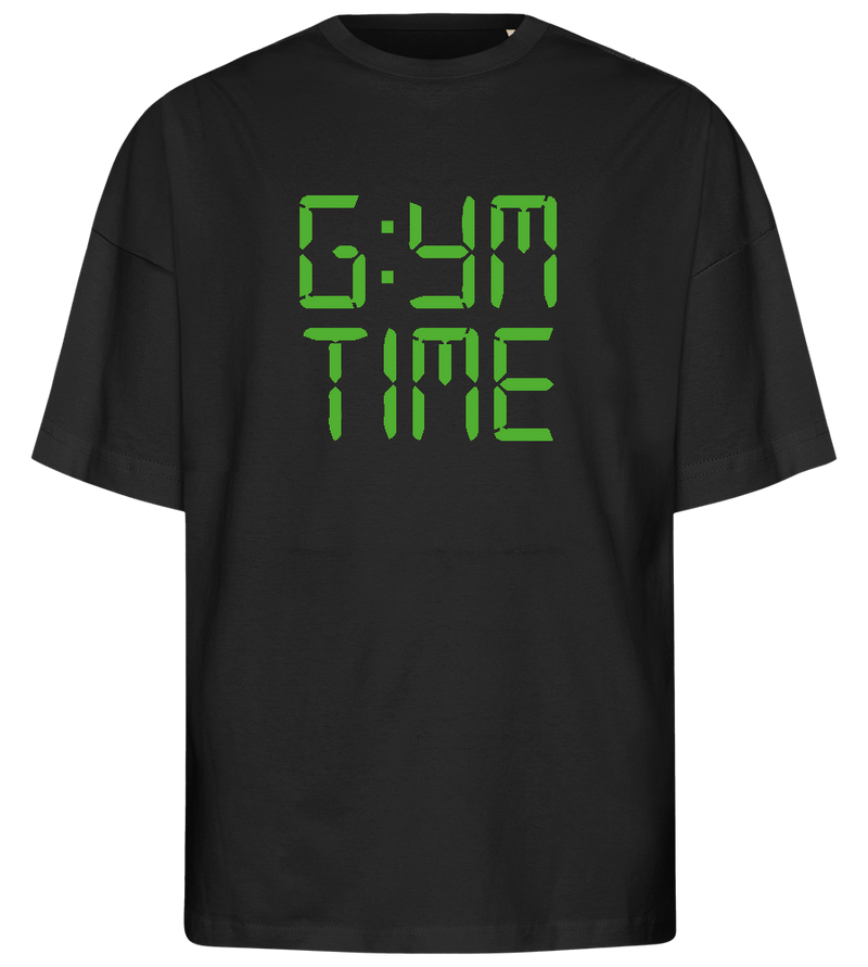 Gym Time Design - Premium men's oversized t-shirt_DEEP BLACK_front