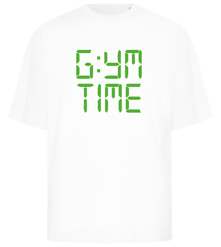 Gym Time Design - Premium men's oversized t-shirt_WHITE_front