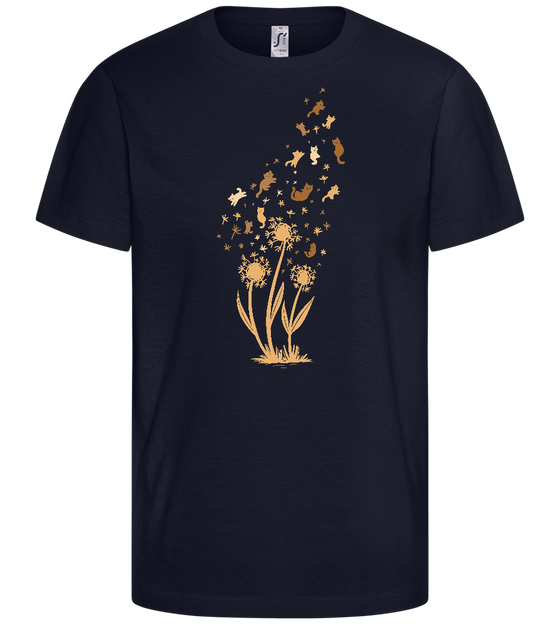 Purrfectly Blown Away Design - Basic kids t-shirt_FRENCH NAVY_front