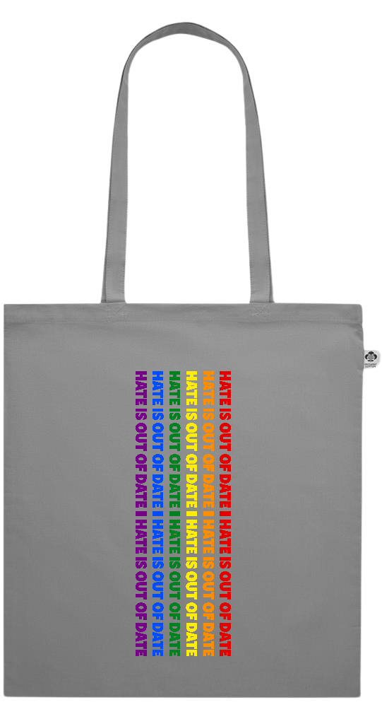 Hate is Out of Date Design - Essential colored organic cotton tote bag_GREY_front