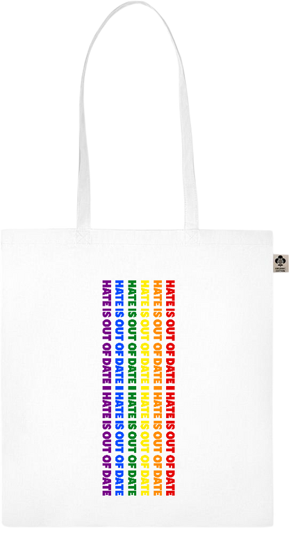 Hate is Out of Date Design - Essential colored organic cotton tote bag_WHITE_front