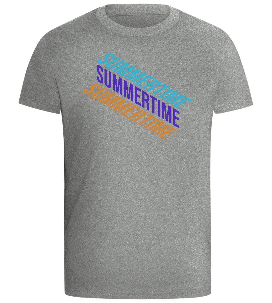 Summertime Text Design - Comfort boys fitted t-shirt_ORION GREY_front