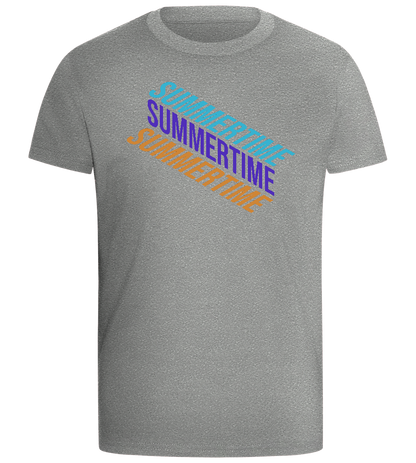 Summertime Text Design - Comfort boys fitted t-shirt_ORION GREY_front