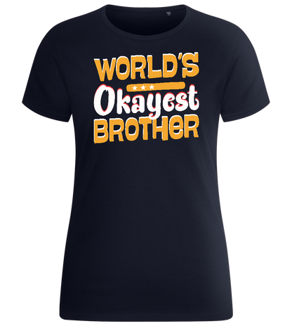 World's Okayest Brother Design - Basic women's fitted t-shirt_FRENCH NAVY_front