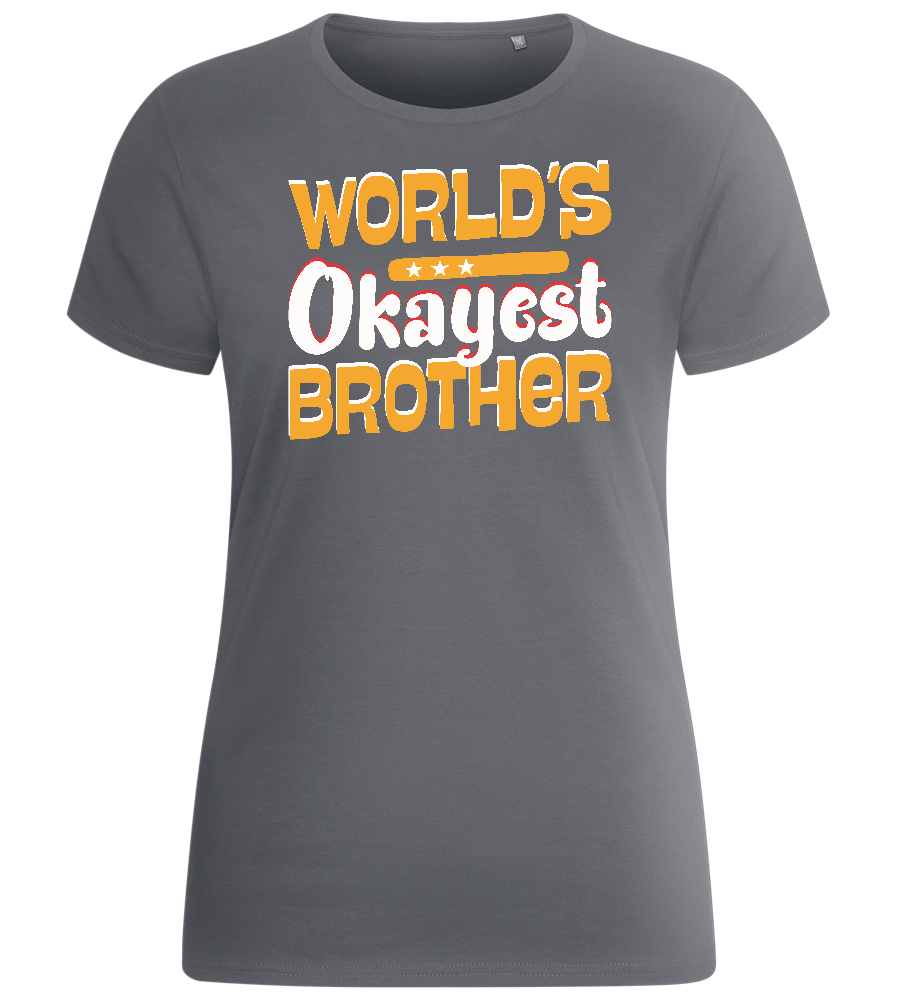 World's Okayest Brother Design - Basic women's fitted t-shirt_MOUSE GREY_front