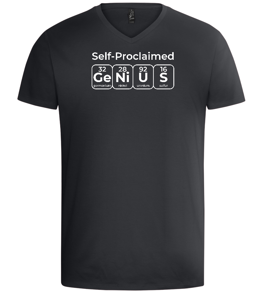 Genius Periodic Table Design - Basic men's v-neck t-shirt_DARK GRAY_front