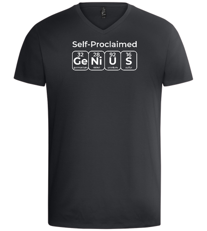 Genius Periodic Table Design - Basic men's v-neck t-shirt_DARK GRAY_front