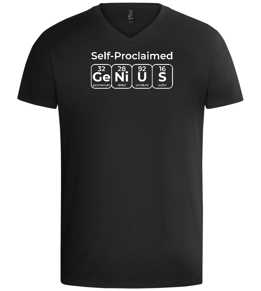 Genius Periodic Table Design - Basic men's v-neck t-shirt_DEEP BLACK_front