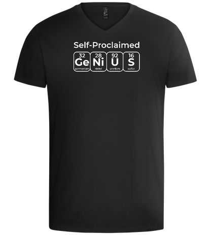 Genius Periodic Table Design - Basic men's v-neck t-shirt_DEEP BLACK_front