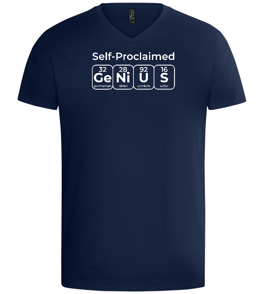 Genius Periodic Table Design - Basic men's v-neck t-shirt_MARINE_front