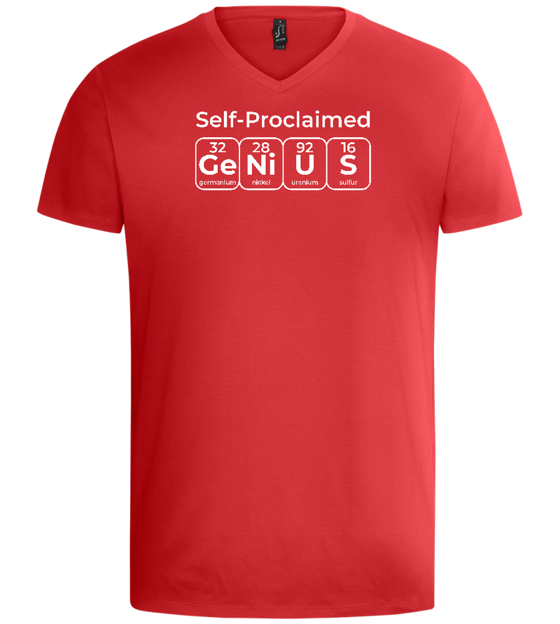 Genius Periodic Table Design - Basic men's v-neck t-shirt_RED_front