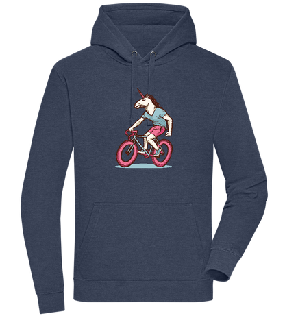 Unicorn On Bicycle Design - Premium unisex hoodie_DENIM CHINA_front