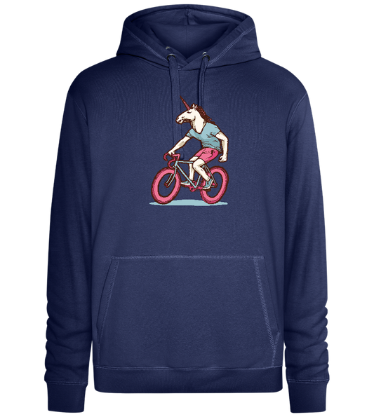 Unicorn On Bicycle Design - Premium unisex hoodie_DENIM CHINA_front