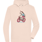 Unicorn On Bicycle Design - Premium unisex hoodie_LIGHT PEACH ROSE_front