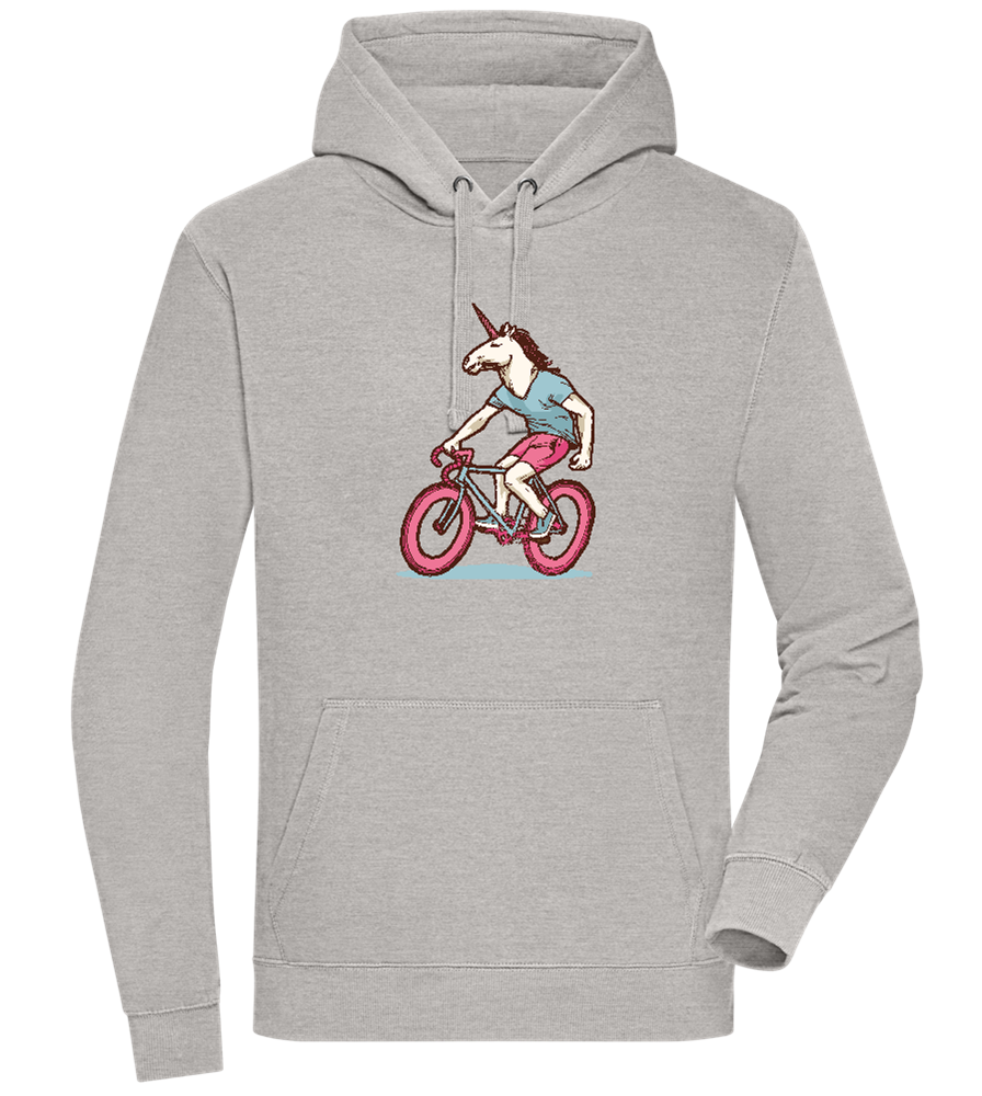 Unicorn On Bicycle Design - Premium unisex hoodie_ORION GREY II_front