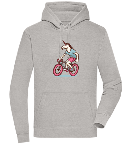 Unicorn On Bicycle Design - Premium unisex hoodie_ORION GREY II_front