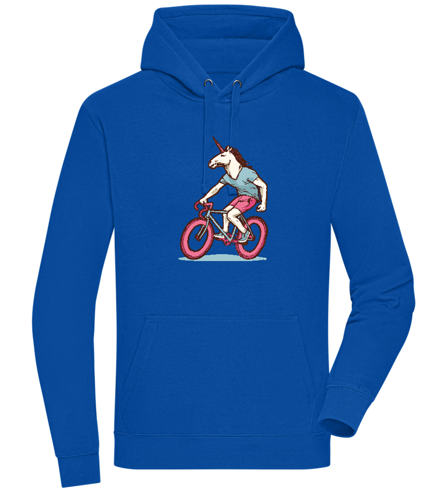 Unicorn On Bicycle Design - Premium unisex hoodie_ROYAL_front